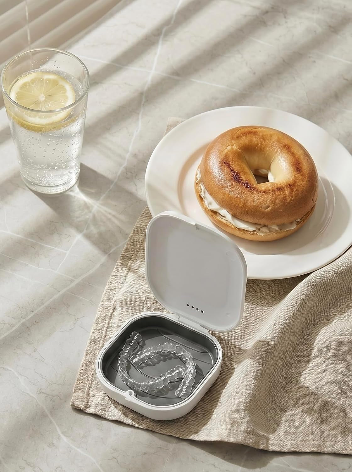 Retainer Case with Vent Holes, Aligner Case Kit for Invisalign | Breathable Ventilation • Removable Silicone Liner • Magnetic Closure • Fits Invisalign, Aligners • Removal Tool & Seater