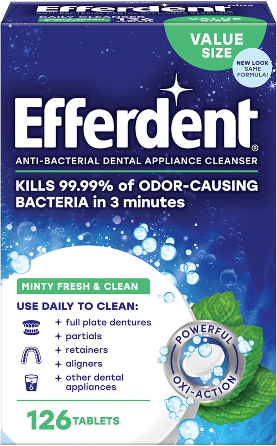 Retainer Cleaning Tablets, Denture Cleaning Tablets for Dental Appliances & Dentek Triple Clean Advanced Clean Floss Picks, No Break & No Shred Floss, 150 Count