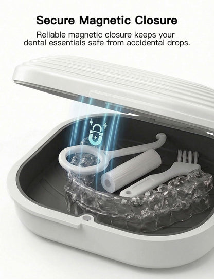 Retainer Case with Vent Holes, Aligner Case Kit for Invisalign | Breathable Ventilation • Removable Silicone Liner • Magnetic Closure • Fits Invisalign, Aligners • Removal Tool & Seater